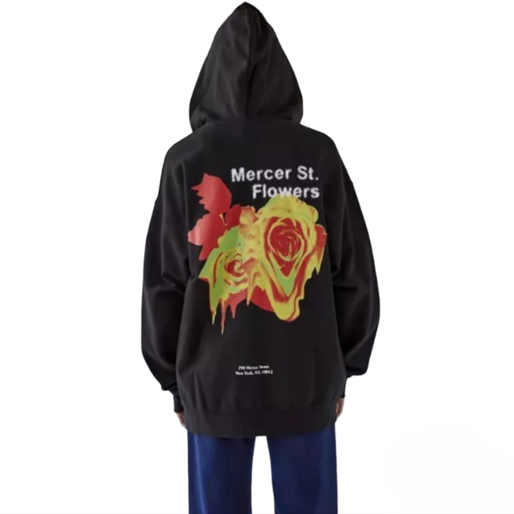 Urban Outfitters Mercer Street Flowers Zip-Up Hoodie - Picture 1 of 10